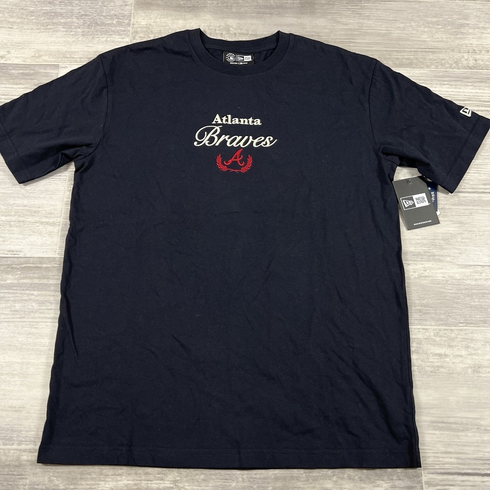 Atlanta Braves‎ MLB New Era Navy Blue T Shirt Men's Size Small Baseball NWT